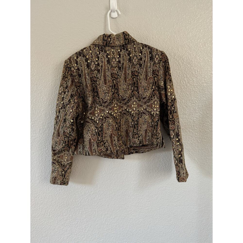 Anage Paisley Crop Jacket EUC Small Boho Vintage Statement Retro Chic Festival - Picture 4 of 5
